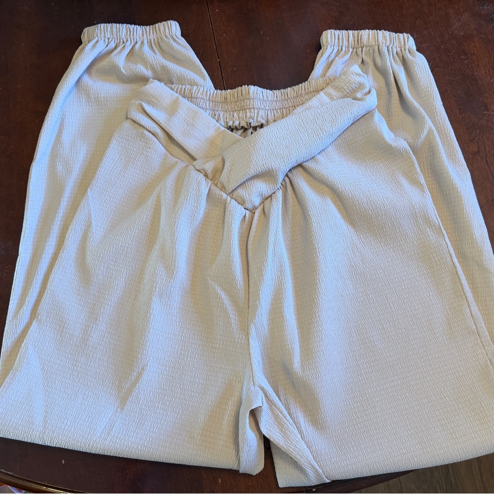 SHEIN Tan Textured Pants